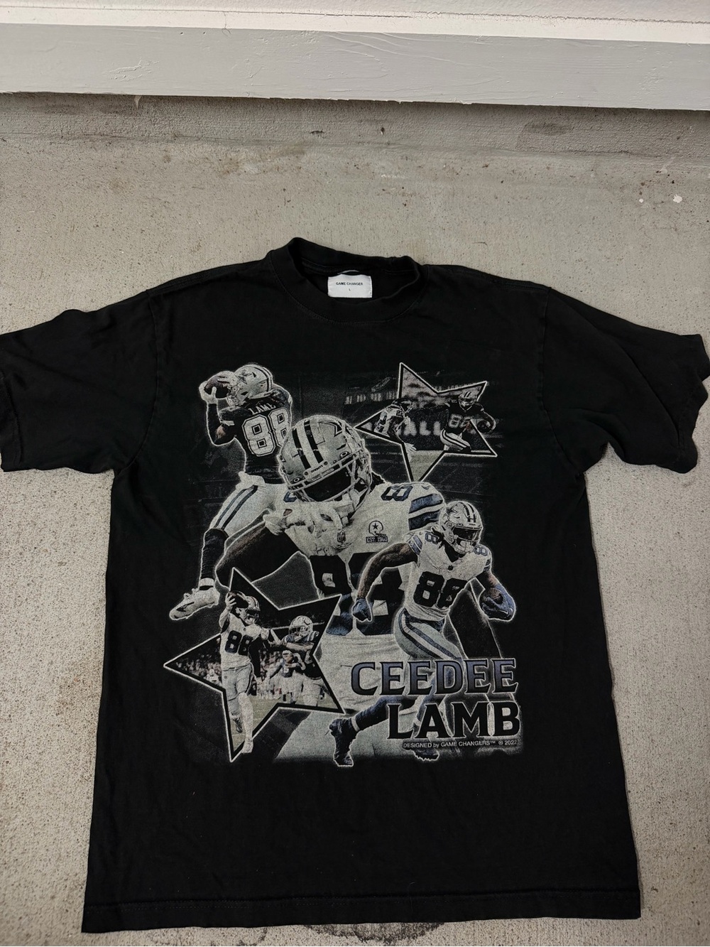 NFL Ceedee Lamb Black Graphic Short Sleeve Tee